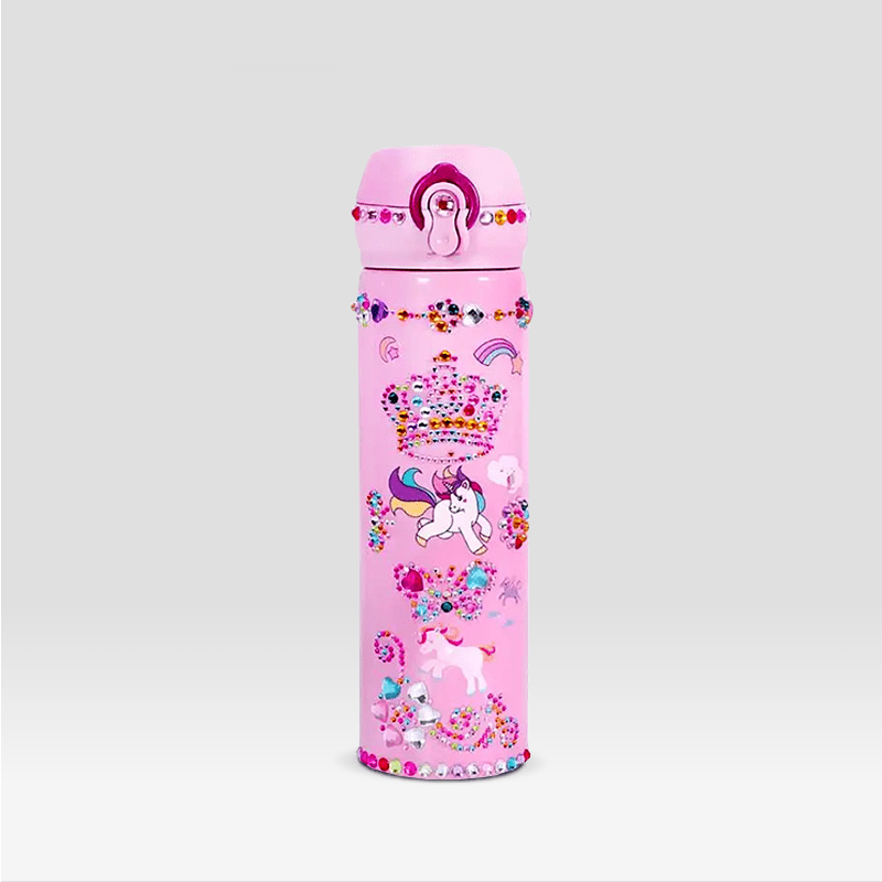 Gourde en Plastique à personnaliser | Rose 500ml / Rose Avec stickers