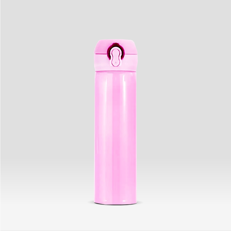 Gourde en Plastique à personnaliser | Rose 500ml / Rose Avec stickers